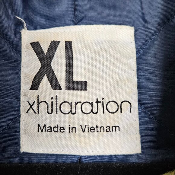 Xhilaration Mustard Yellow/Navy Blue Plaid Funnel Neck Wool Blend Coat XL - Picture 3 of 6